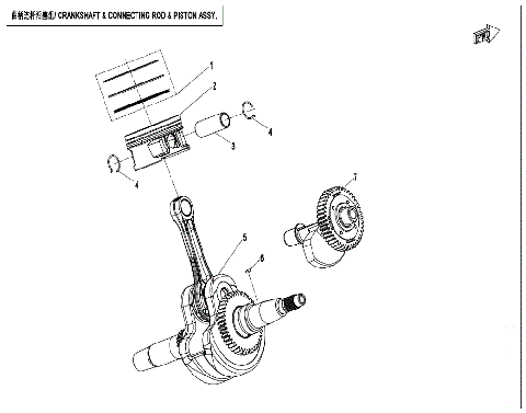 CRANKSHAFT & CONNECTING ROD & PISTON ASSY.
