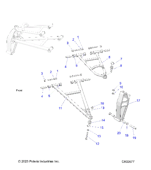 SUSPENSION, FRONT, CONTROL ARMS and SPINDLE - S24MDX6DSA/6DEA (C602677)