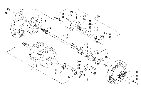 DRIVE TRAIN SHAFT AND BRAKE ASSEMBLIES [92231]