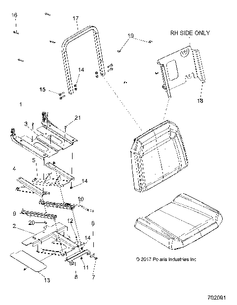 BODY, SLIDER DRIVERS SEAT - R21MAS57C1/C9/CK/E1/E9/EK (702091)
