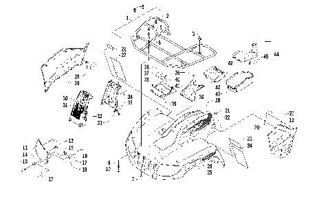 FRONT RACK, BODY PANEL, AND HEADLIGHT ASSEMBLIES [93894]