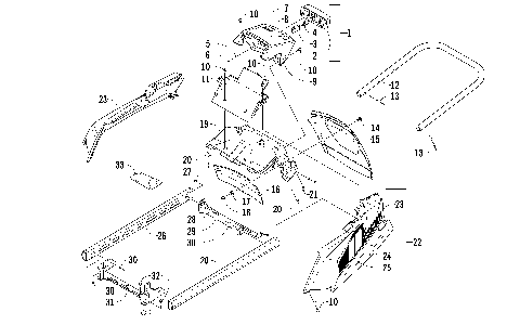 REAR BUMPER, RACK RAIL, SNOWFLAP, AND TAILLIGHT ASSEMBLY [99354]