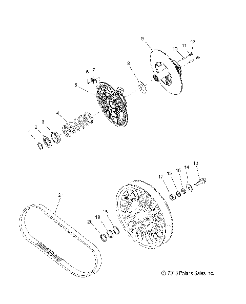 DRIVE TRAIN, CLUTCH, SECONDARY - S15CT5BEL/BSL/BSM (49SNOWDRIVENCLUTCH15550)