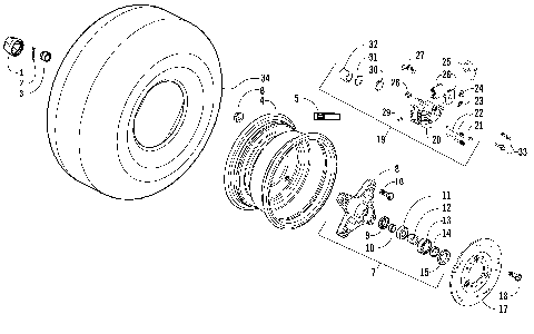 FRONT WHEELS AND BRAKE ASSEMBLY [89284]