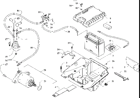 BATTERY AND STARTER ASSEMBLY [302787]
