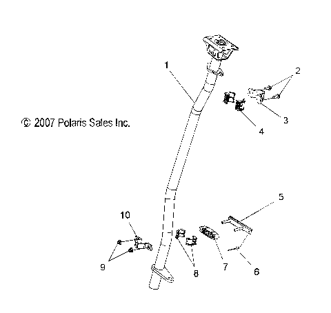 STEERING, STEERING POST ASM. - S10PL8ESA/EEA (49SNOWSTEERINGPOST08800RMK)