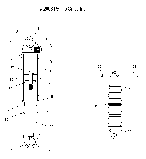 SUSPENSION, SHOCK, FRONT TRACK (7043365)(DRAGON) - S08PG8ES/EE/PH8ES/EE (49SNOWSHOCKFRONT7043365)