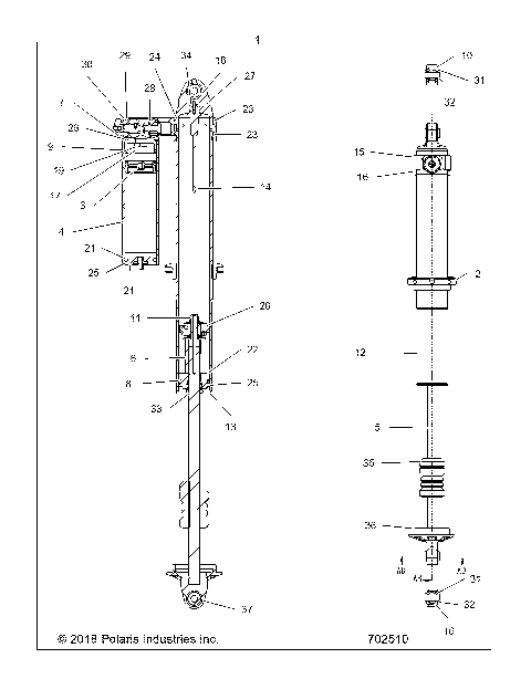 SUSPENSION, REAR SHOCK INTERNALS - Z19VDK99AD/AK/AN/BD/BK//BN/E99LD (702510)