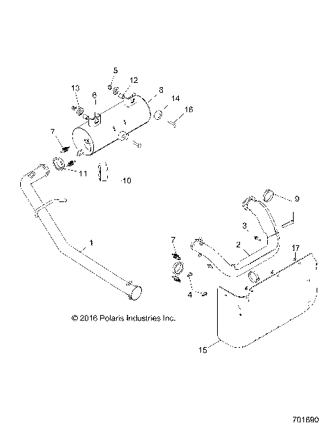ENGINE, EXHAUST - R17B1PD1AA/2P (701690)