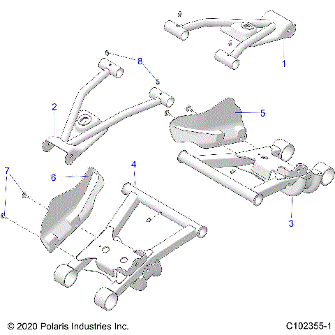 SUSPENSION, MIDDLE CONTROL ARMS - A24S6E57A1 (C102355-1)