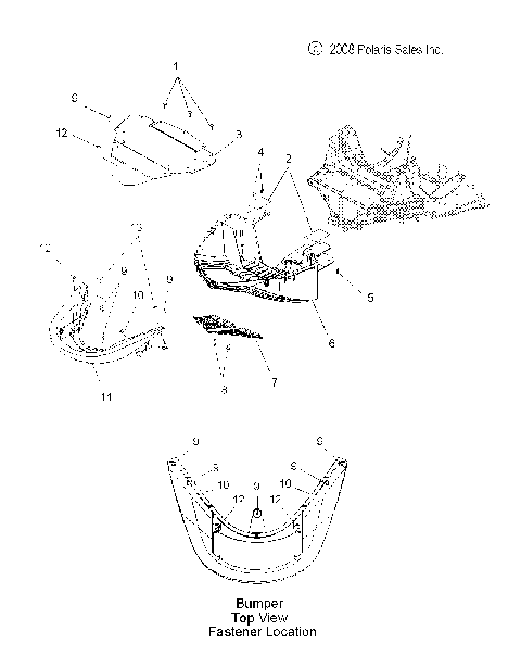 BODY, FRONT BUMPER and NOSEPAN - S09PR8ESL/PS8ESL/EEL (49SNOWBUMPER09800SB)