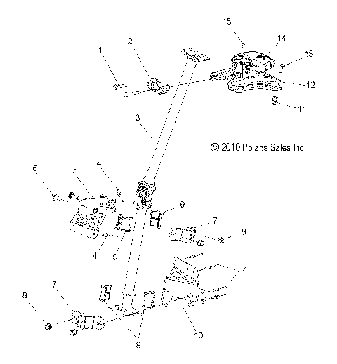 STEERING, ADJUSTABLE STEERING POST ASM. - S12PT6HSL/HEL (49SNOWSTEERING11600TRG)