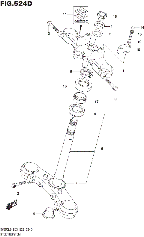 STEERING STEM (SV650AL9 E33)