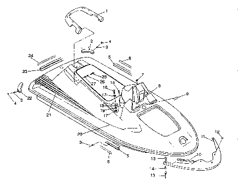 HULL and BODY ASSEMBLY SL 650 / B934058 (4924732473001A)