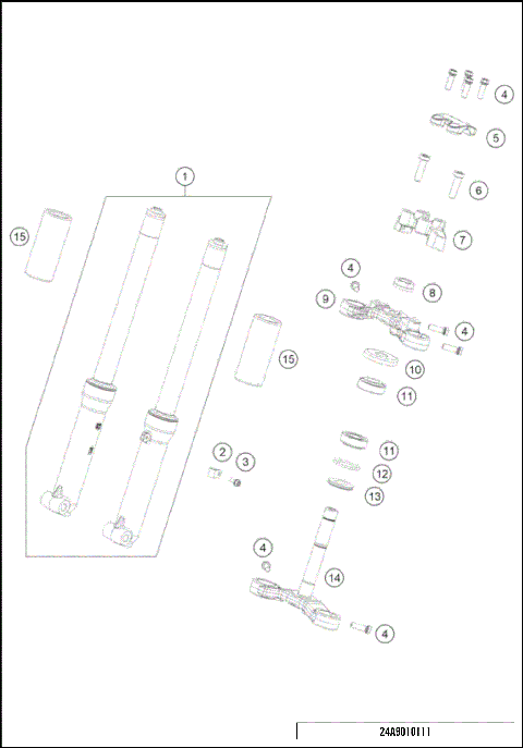 FRONT FORK, TRIPLE CLAMP