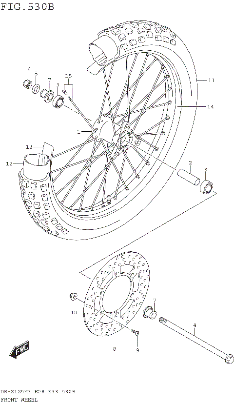 FRONT WHEEL (DR-Z125LM3E28)