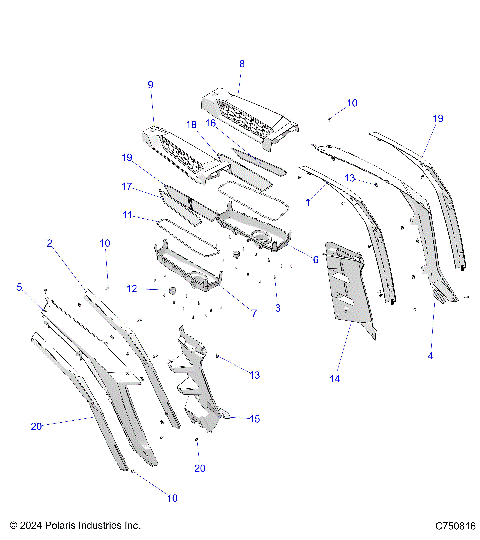 BODY, REAR FENDERS AND BEZELS- Z24NEE99FM/Z24NES99FM/CM (C750816)