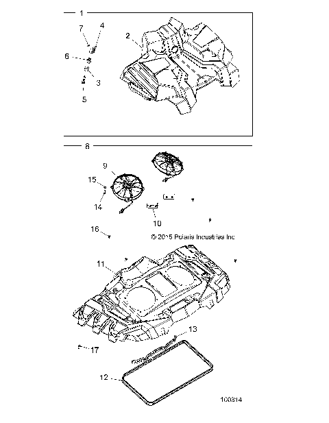 ENGINE, COOLING SYSTEM, FANS AND SHROUDS - A16SXM95AL [100314]