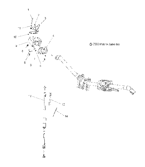 ENGINE, THROTTLE CONTROL ASM. - S12BS8/BC8 ALL OPTIONS (49SNOWTHROTTLE10PR)