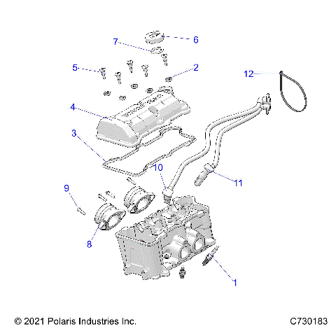 ENGINE, THROTTLE BODY AND VALVE COVER - R25TAE99FM/TAS99CM/EM/GM (C730183)