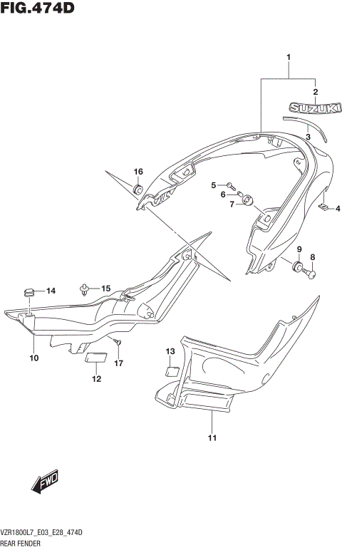 REAR FENDER (FOR PGZ) (VZR1800BZL7 E28)
