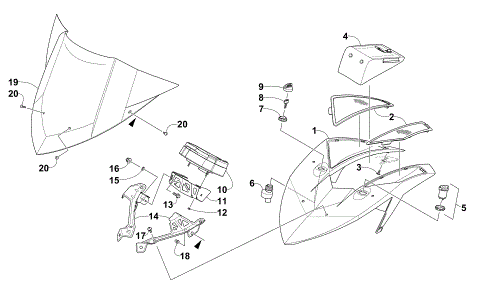 WINDSHIELD AND INSTRUMENTS ASSEMBLIES