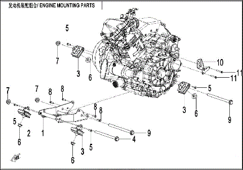 ENGINE MOUNTING PARTS