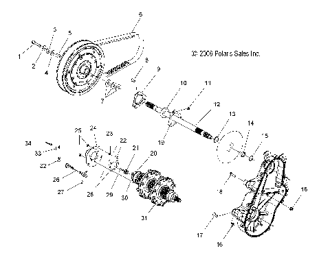 DRIVE TRAIN ASSEMBLY - S07PS6HS/HSA/HSB (49SNOWDRIVETRAINCLEANSB)