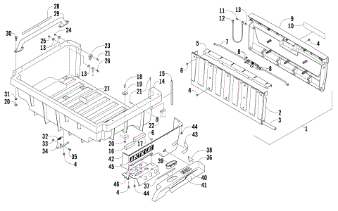 CARGO BOX AND TAILGATE ASSEMBLY