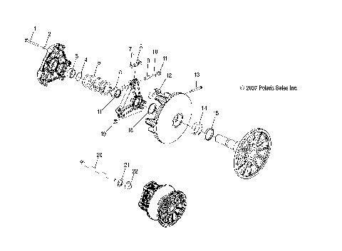 DRIVE TRAIN, PRIMARY CLUTCH - S08NT3AS/ASA/AE (49SNOWDRIVECLUTCH08340TR)