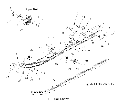 SUSPENSION, RAIL MOUNTING - S09PB8ES/ESL (49SNOWSUSPRAIL09600IQ)