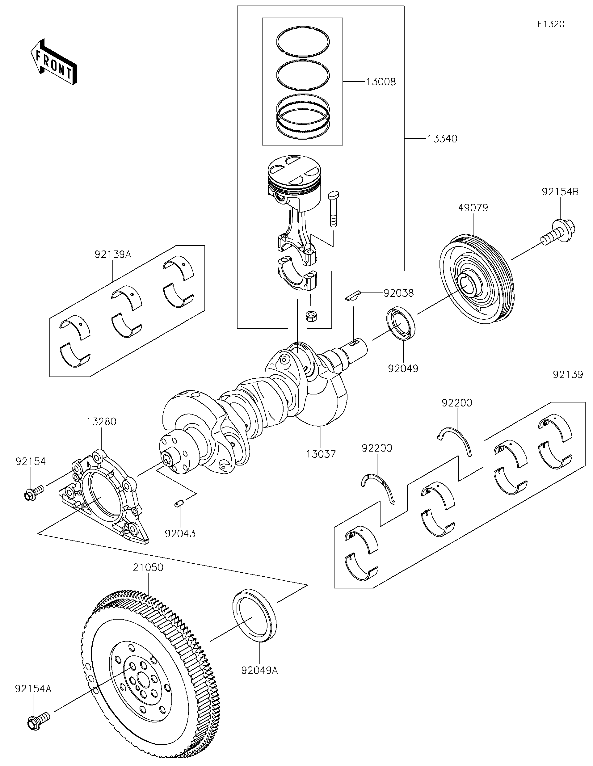 2020 Kawasaki Mule PRO-FXT Ranch Edition Crankshaft/Piston(s