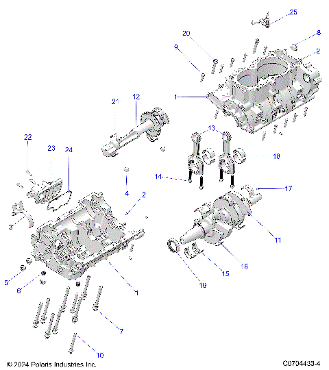 ENGINE, CRANKCASE, CRANKSHAFT