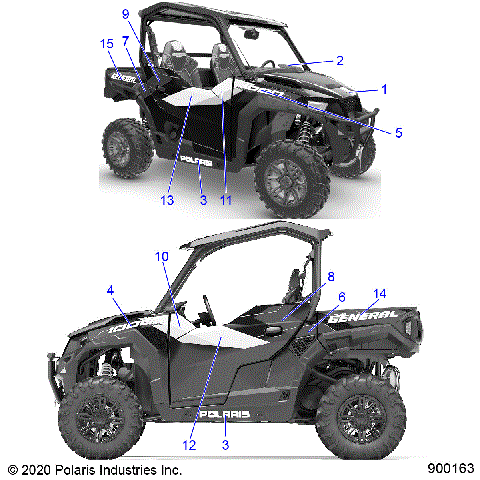 BODY, DECALS - G20GAD99AK/BK (900163-01)