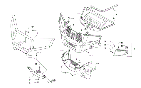 GRILL AND HEADLIGHT ASSEMBLY