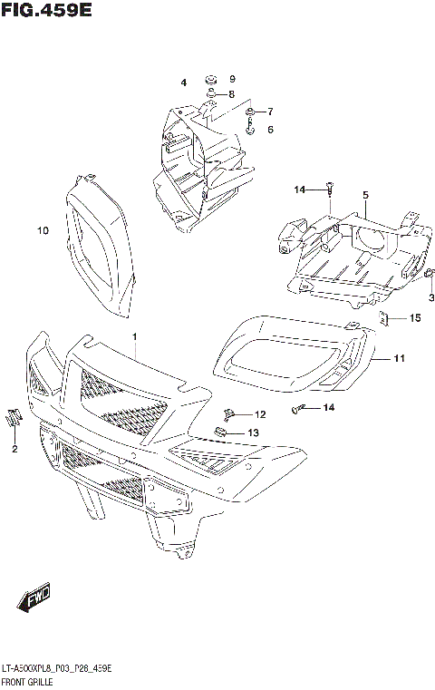 FRONT GRILLE (LT-A500XPBL8 P28)