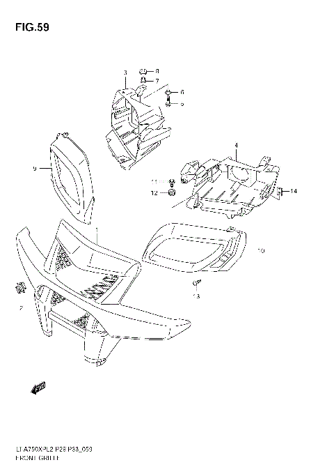 FRONT GRILLE (LT-A750XPL2 E28)
