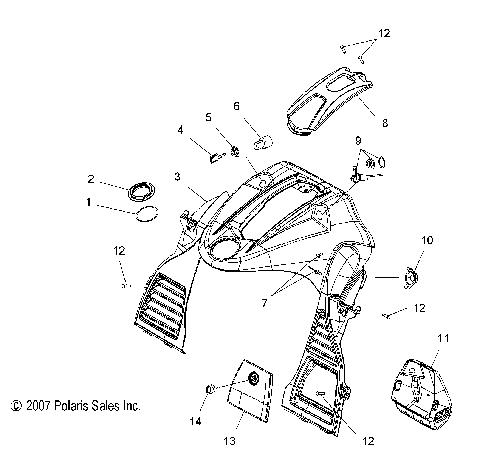 BODY, CONSOLE ASM. - S08PB6FS/FE (49SNOWCONSOLE086008BALL)