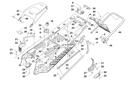 TUNNEL, REAR BUMPER, AND SNOWFLAP ASSEMBLY