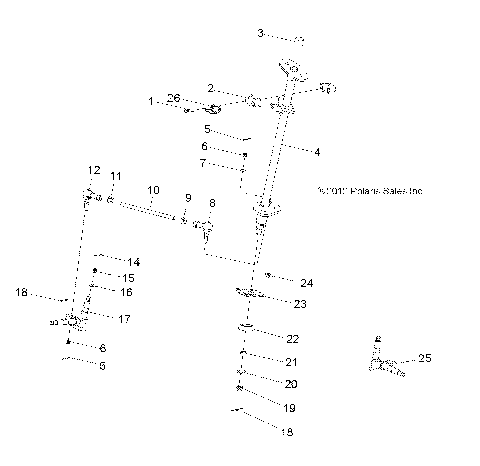 STEERING, STEERING POST and TIE ROD ASM. - A24YAK11B1/B5 (49ATVSTEERING13OUT90)