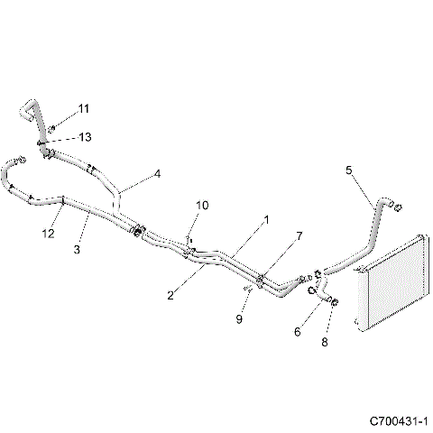 ENGINE, COOLING, HOSES - D22P4ED4B4/FD4B4 (C700431-1)