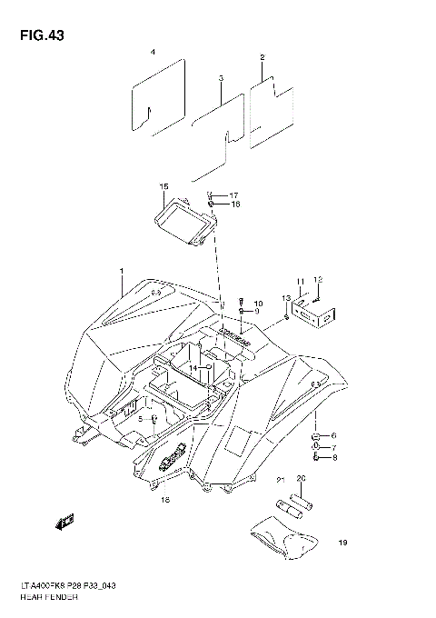 REAR FENDER (LT-A400FK8/FK9/FUL0)