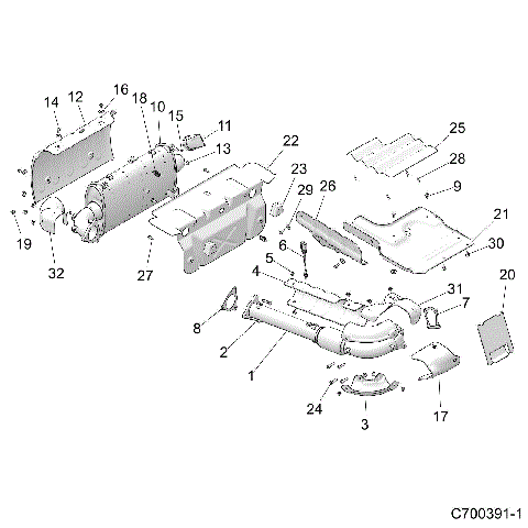 ENGINE, EXHAUST SYSTEM - Z20NAE92AL/AR (C700391-1)