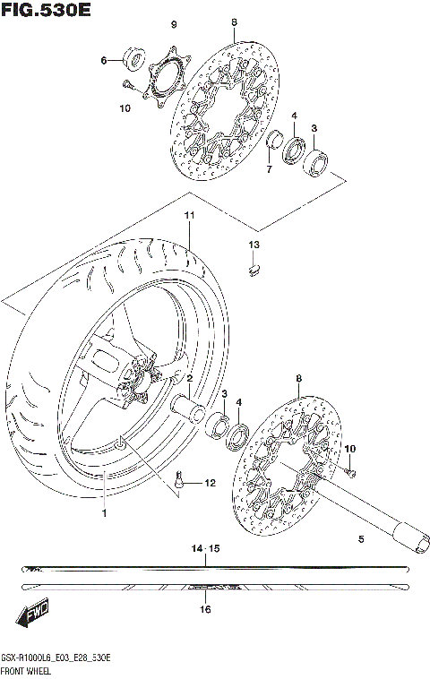 FRONT WHEEL (GSX-R1000AL6 E33)