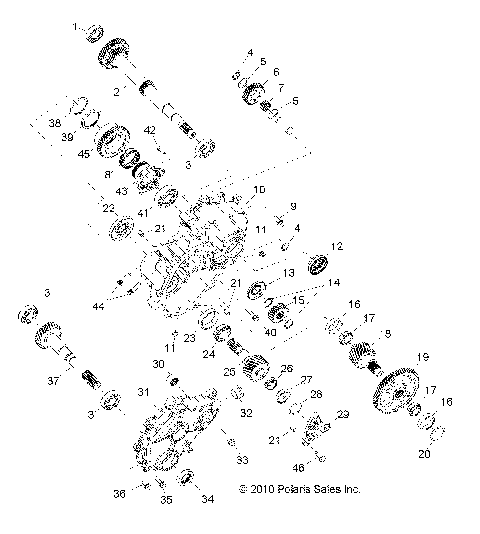 DRIVE TRAIN, MAIN GEARCASE INTERNAL COMPONENTS 1 - R11XY76FX (49RGRTRANS11RZRSI)