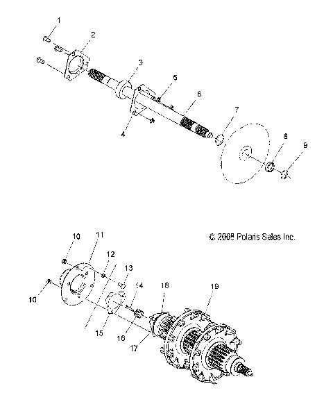 DRIVE TRAIN, JACKSHAFT and DRIVESHAFT  - S10PR8ESA/ESL (49SNOWDRIVETRAIN09600TRG)