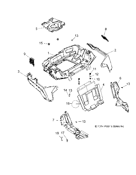 BODY, REAR RACK AND FENDERS - A15DAA57EJ/EH/EEK (49ATVRACKMTGRR15ACEEU)
