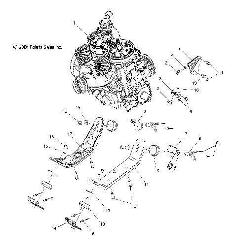 ENGINE, MOUNTING - S07PP6HS/HSA/HSB/PD6HS/HE (49SNOWENGINEMOUNTCLEAN)