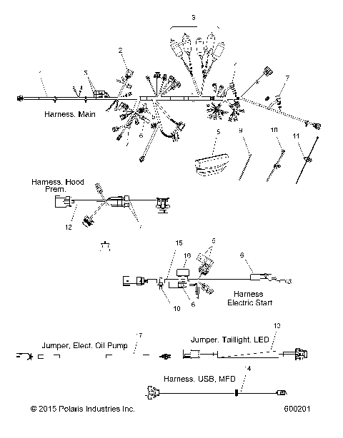 ELECTRICAL, WIRE HARNESS - S16DA8PSL/PEL (600201)