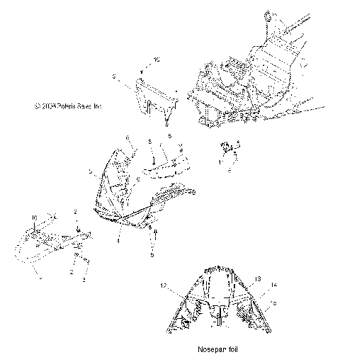 BODY, FRONT BUMPER, NOSEPAN, FOAM and FOIL - S09PM7JS/JSL (49SNOWBUMPER09700RMK)